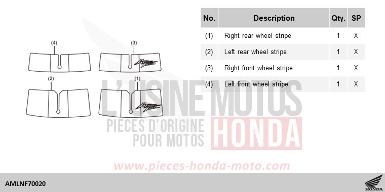 KIT,WHEEL STRIPE *NHB53P* de Africa Twin DCT PEARL GLARE WHITE (NHB53) 2024